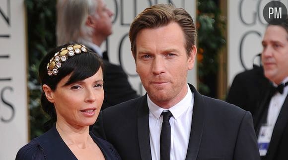 Ewan McGregor et Eve Mavrakis sur le tapis rouge des Golden Globes 2012