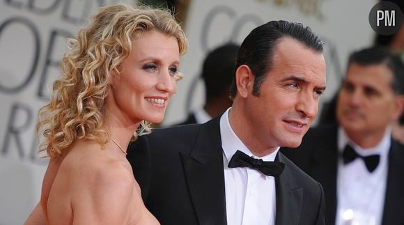 Alexandra Lamy et Jean Dujardin sur le tapis rouge des Golden Globes 2012