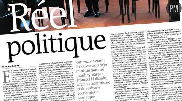 "Le Monde" daté du 16 mai 2012.