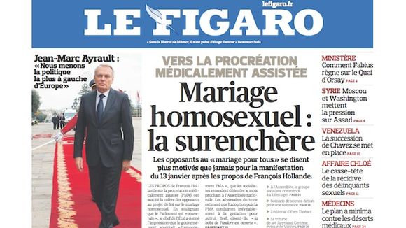 Mariage pour tous : deux poids, deux mesures pour "Le Figaro"