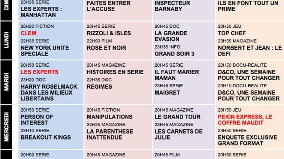 Tous les programmes de la télé du 30 mars au 5 avril 2013
