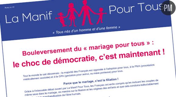 La publicité "Manif' pour tous"