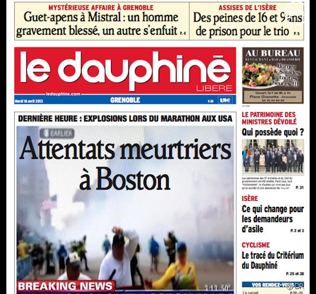 "le Dauphiné Libéré" du 16/04/2013.