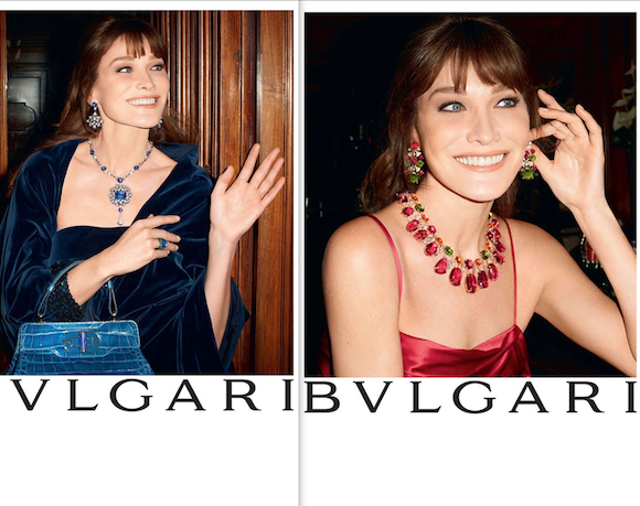 Carla Bruni, égérie publicitaire de Bulgari