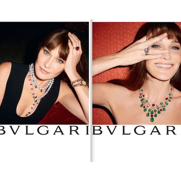 Carla Bruni, égérie publicitaire de Bulgari