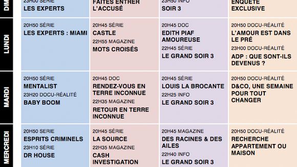 Tous les programmes de la télé du 21 au 27 septembre 2013