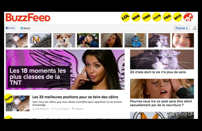 Le site BuzzFeed, dans sa version française.