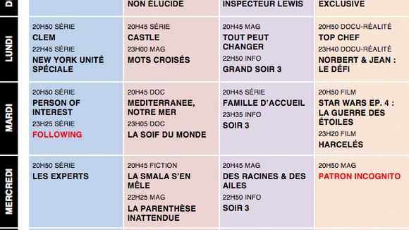 Tous les programmes de la télé du 25 au 31 janvier 2014