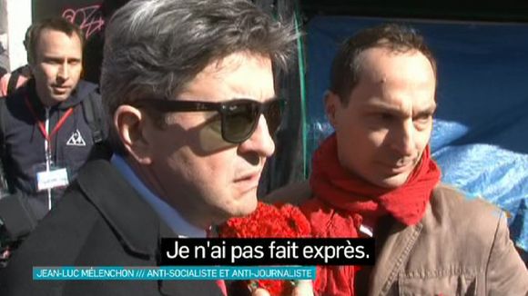 Jean-Luc Mélenchon s'énerve contre un journaliste.