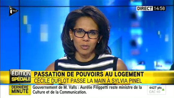 i-TELE : Pour le remaniement, Audrey Pulvar redevient présentatrice