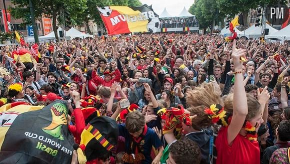 Supporters lors du match Belgique-Algérie hier après-midi