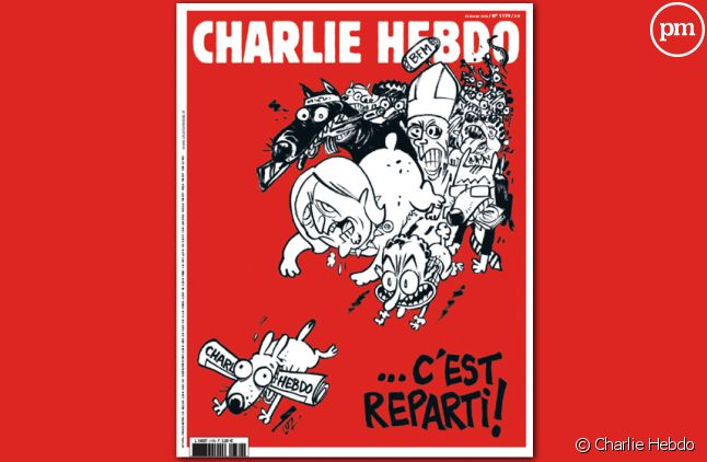 "C'est reparti" : La Une du nouveau "Charlie Hebdo"