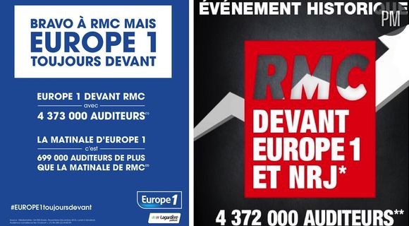 Campagnes publicitaires de Europe 1 et RMC