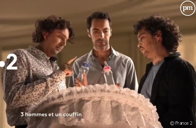 "Trois hommes et un couffin" sur scène