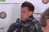 Dominic Thiem agacé d'avoir été viré de sa conférence de presse.