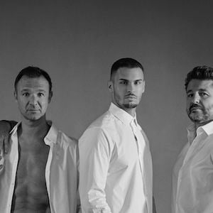 Franck Sémonin, Olivier Delacroix, Alexandre Devoise, Baptiste Giabiconi, Bruno Guillon, Philippe Candeloro et Satya Oblette dans "Stars à nu"