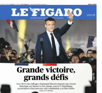La Une du 'Figaro' du 25 avril 2022.