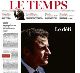La Une du 25 avril 2022 du quotidien suisse 'Le Temps'.