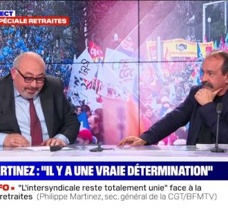 Emmanuel Lechypre face à Philippe Martinez sur BFMTV.