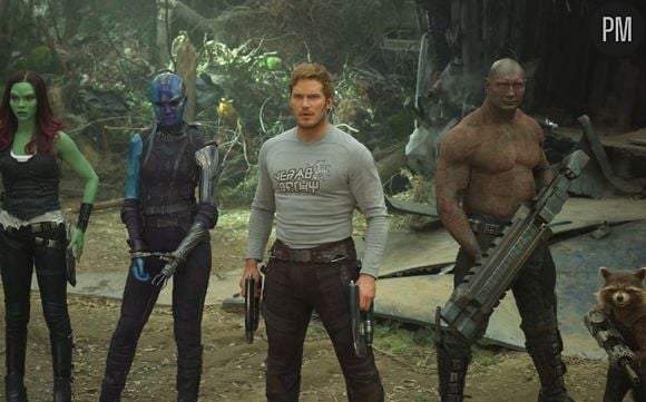 Dave Bautista, Karen Gillan, Zoe Saldana et Chris Pratt.