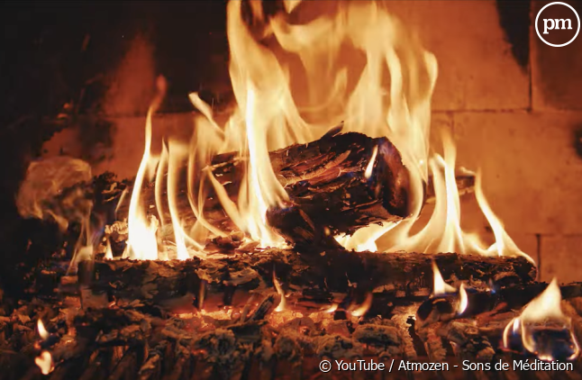 L'un des nombreux feux de cheminée proposés sur YouTube - Capture d'écran