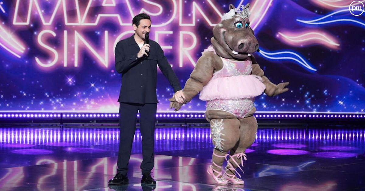 Camille Combal et l'Hippopotame de "Mask Singer" 2024 photo Puremedias