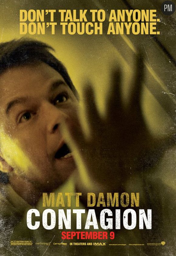 Matt Damon sur une affiche promotionnelle de "Contagion"