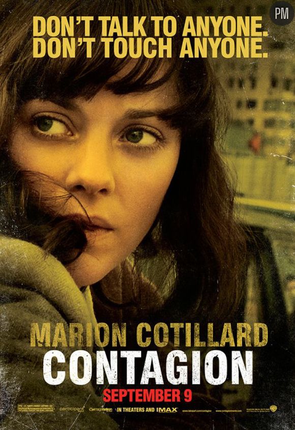 Marion Cotillard sur une affiche promotionnelle de "Contagion"