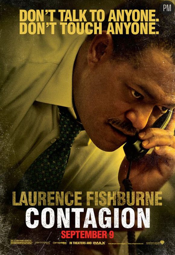 Laurence Fishburne sur une affiche promotionnelle de "Contagion"