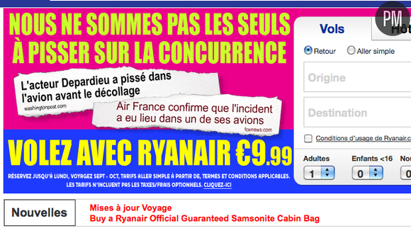 Une campagne de publicité de Ryanair