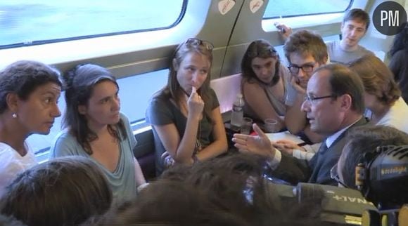 François Hollande, face aux journalistes dans le documentaire "Primaire PS, l'improbable scénario".