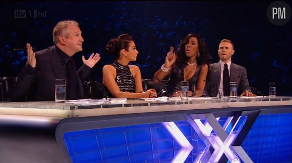 Louis Walsh, Tulisa, Kelly Rowland et Gary Barlow dans "The X Factor"