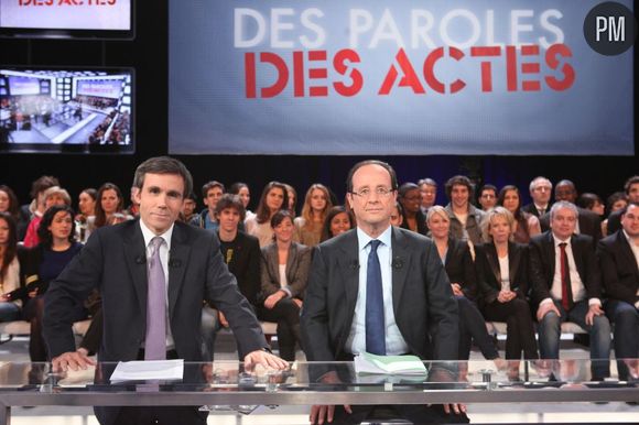 François Hollande, sur le plateau de l'émission "Des paroles et des actes".