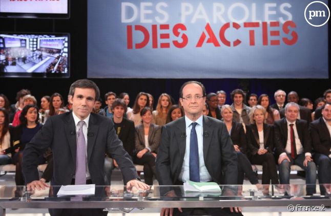 François Hollande, sur le plateau de l'émission "Des paroles et des actes".