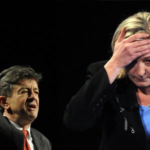 Jean-Luc Mélencon et Marine Le Pen.