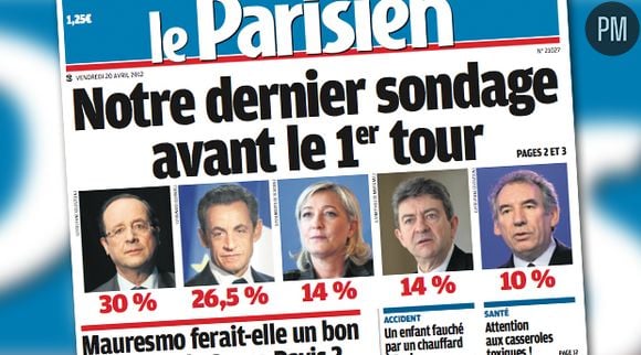 Le Parisien/Aujourd'hui en France daté du 20 avril 2012.