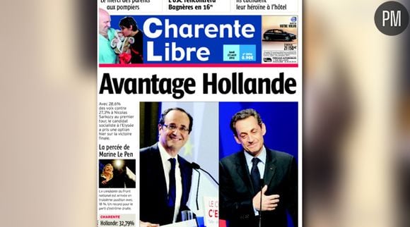 La Une de La Charente Libre 23 avril 2012.