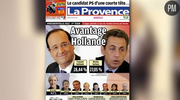 La Une de La Provence du 23 avril 2012.