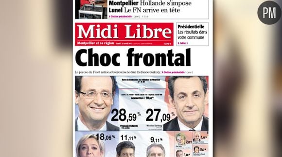 La Une de Midi Libre du 23 avril 2012.