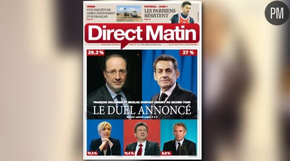 La Une de Direct Matin du 23 avril 2012.