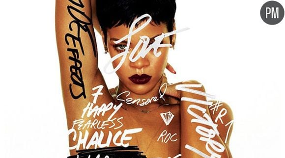 Rihanna sur la pochette de son album "Unapologetic"