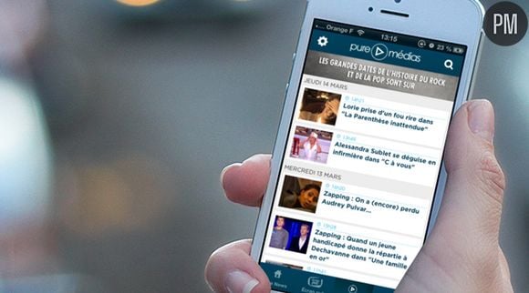 La nouvelle appli "PureMédias" sur iPhone.