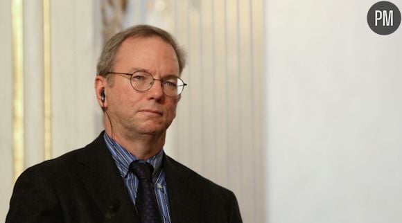 Eric Schmidt à l'Elysée, en février 2013.