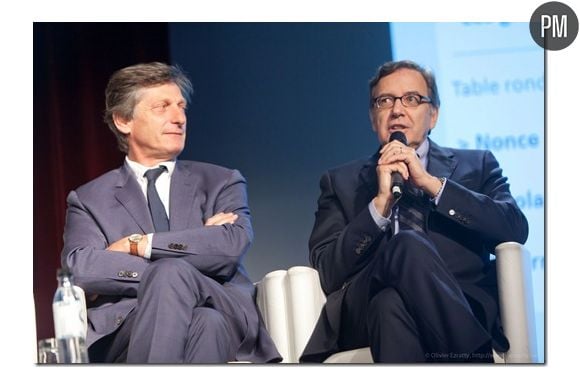 Nicolas de Tavernost et Nonce Paolini côte à côte lors du colloque "NPA Conseil" de 2012