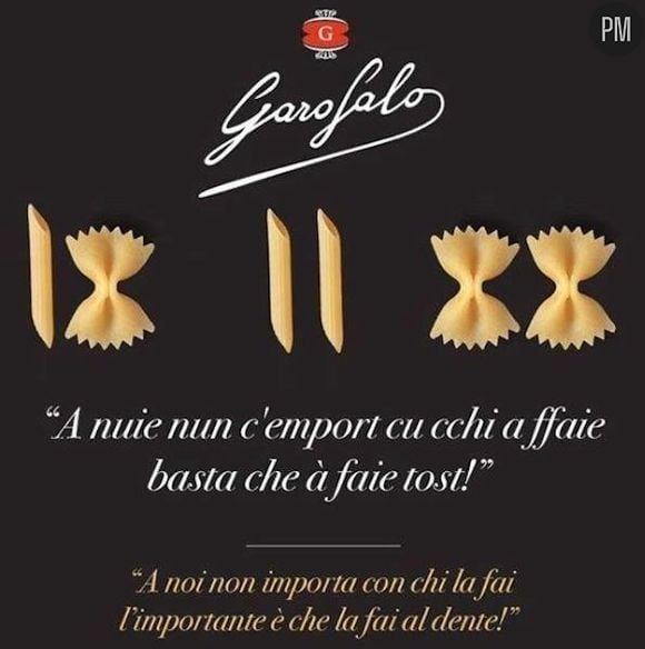 La marque Garofalo surfe sur la polémique Barilla.