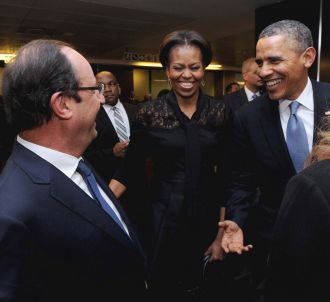 François Hollande face à Barack Obama, lors de l'hommage...