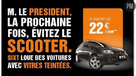 Sixt fait sa publicité sur la liaison Hollande/Gayet