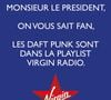 Virgin Radio fait sa publicité sur la liaison Hollande/Gayet