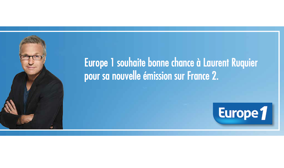 Dans une publicité, Europe 1 "souhaite bonne chance à Laurent Ruquier"