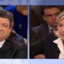 Marine Le Pen refuse de débattre avec Jean-Luc Mélenchon sur le plateau de "Des paroles et des actes" en février 2012